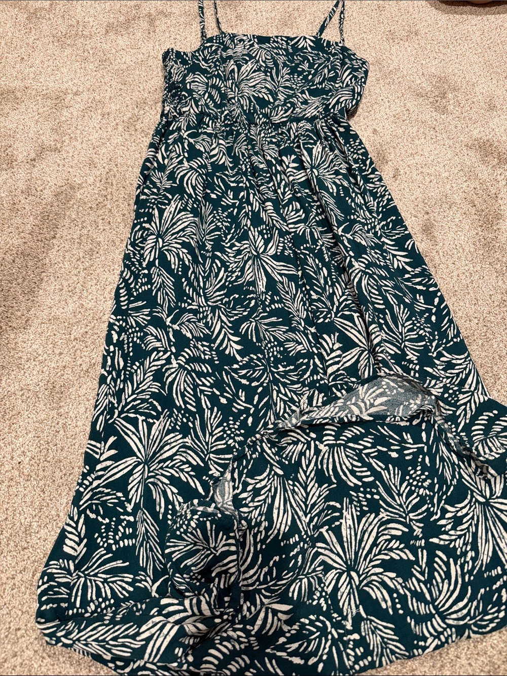 As U Wish Teal and White Floral Maxi Dress